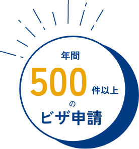 年間500件以上のビザ申請